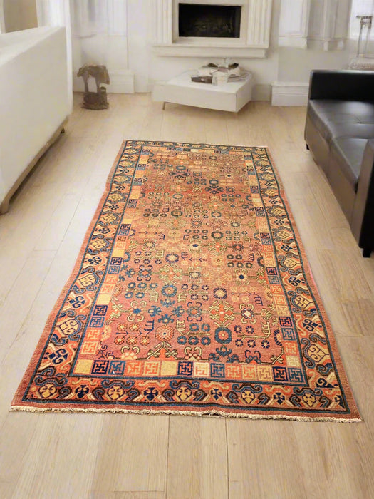Antique Khotan Samarkand Rug, circa 1910's, size 4' 4" x 9"