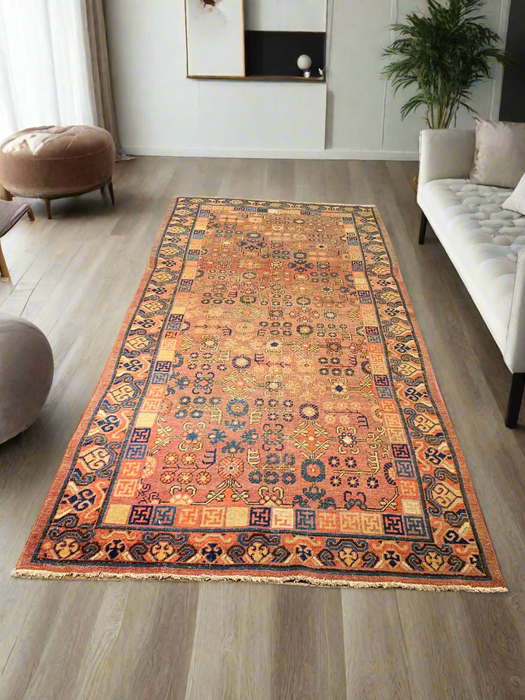 Antique Khotan Samarkand Rug, circa 1910's, size 4' 4" x 9"