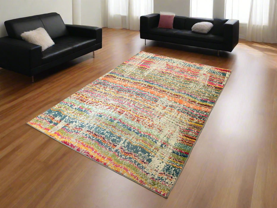 Persian-Inspired. Modern Defined. Turkish Made Rug, size 5" x 7' 8"  (O)