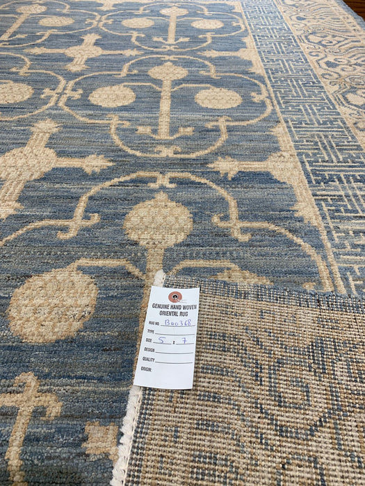 Khotan Pomegranate design Oriental Rug, size 5" x 7" (D)