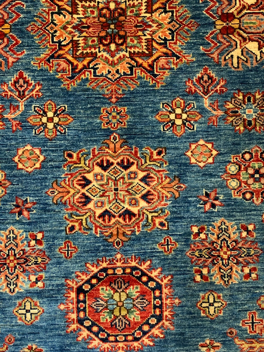 Hand-Knotted Vegetable Dye Kazak Rug from Pakistan Size : 5" x 6' 8"