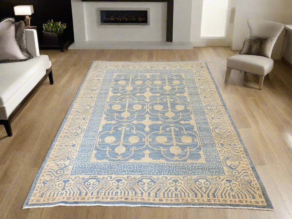 Khotan Pomegranate design Oriental Rug, size 5" x 7" (D)