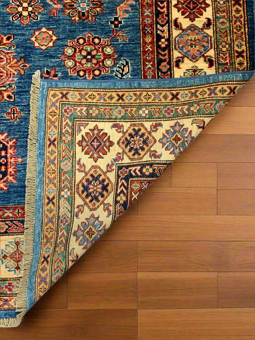 Hand-Knotted Vegetable Dye Kazak Rug from Pakistan Size : 5" x 6' 8"