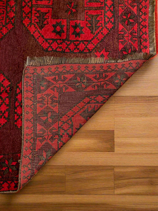 Terkaman Tribal Afghan Oriental Rug, size 4" x 7' 7"  (C) fielpa