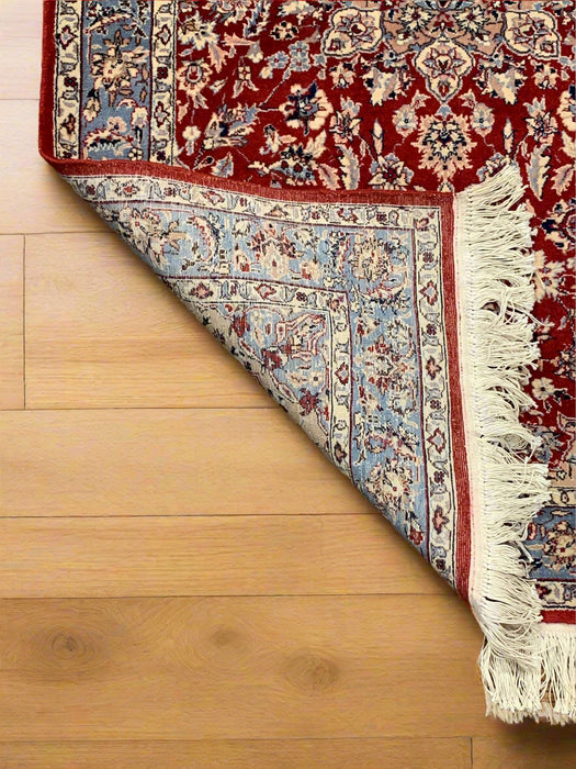 Hand-Knotted Pakistani Wool Rug, Tribal/Floral Design, size 3' 1" x 5' 2" (N) double knot