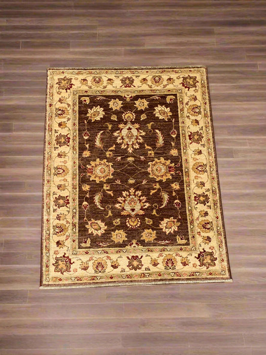 Hand-Knotted Sultanabad Vegetable-Dyed Wool Rug, 3' 4" x 4' 2"  (K)