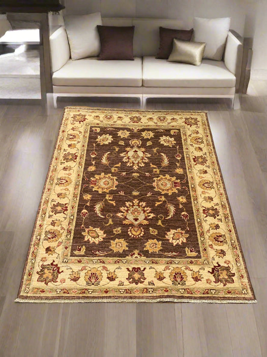 Hand-Knotted Sultanabad Vegetable-Dyed Wool Rug, 3' 4" x 4' 2"  (K)