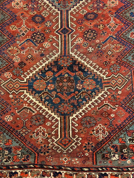Timeless Beauty, Woven by Hand. Antique Persian Shiraz Rug, size 5' 6" x 8' 6"  (F) persina