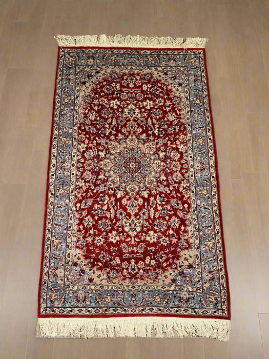 Hand-Knotted Pakistani Wool Rug, Tribal/Floral Design, size 3' 1" x 5' 2" (N) double knot