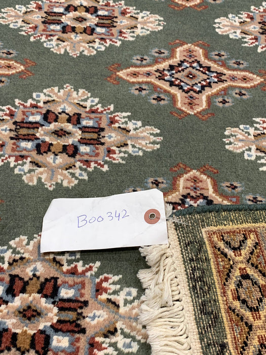 Hand-Knotted Pakistani Wool Rug, Tribal/Floral Design, size 3' 1" x 5' 2" (N)