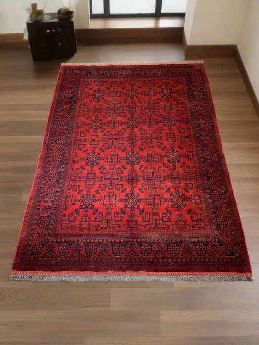 Terkaman Tribal Afghan Oriental Rug, size 5' 9" x 8' 1"  (C)