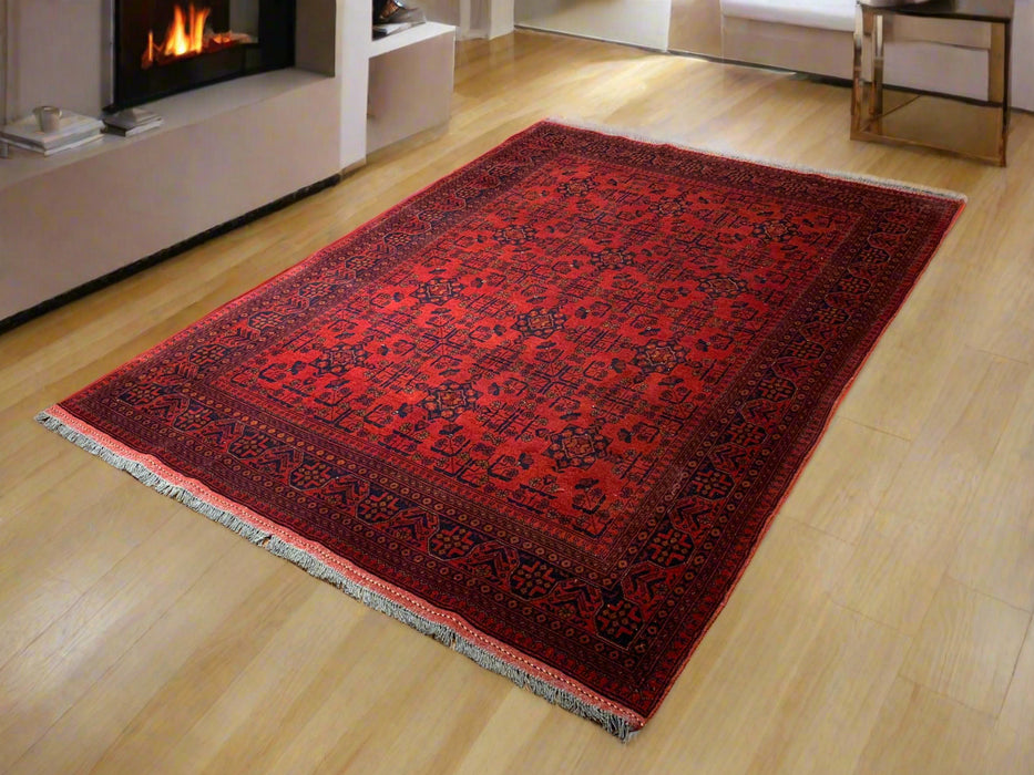 Terkaman Tribal Afghan Oriental Rug, size 5' 9" x 8' 1"  (C)