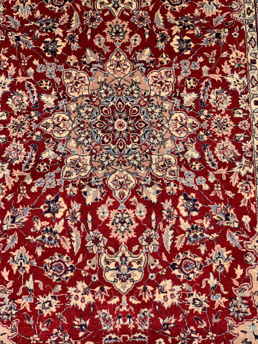 Hand-Knotted Pakistani Wool Rug, Tribal/Floral Design, size 3' 1" x 5' 2" (N) double knot