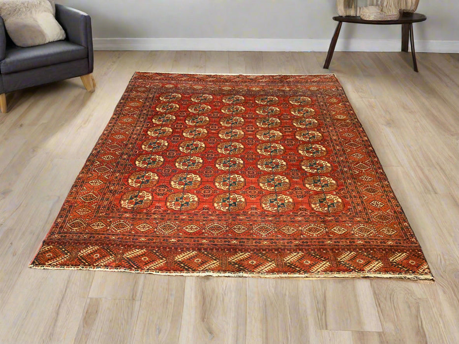 Hand-Knotted Pakistani Bokhara Rug – 100% Wool, size 6" x 7"  (M)