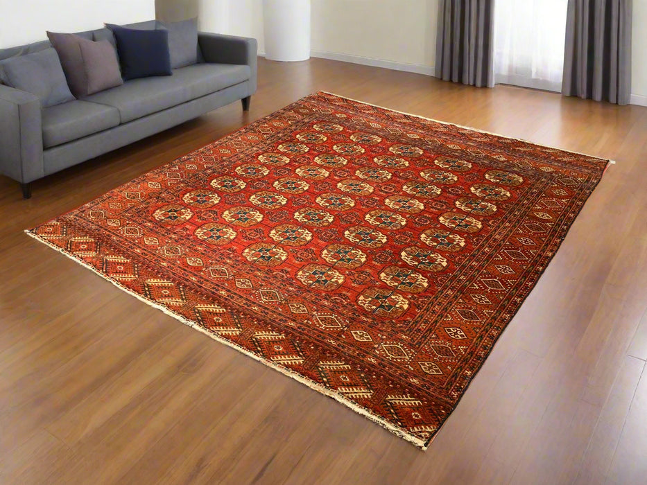 Hand-Knotted Pakistani Bokhara Rug – 100% Wool, size 6" x 7"  (M)