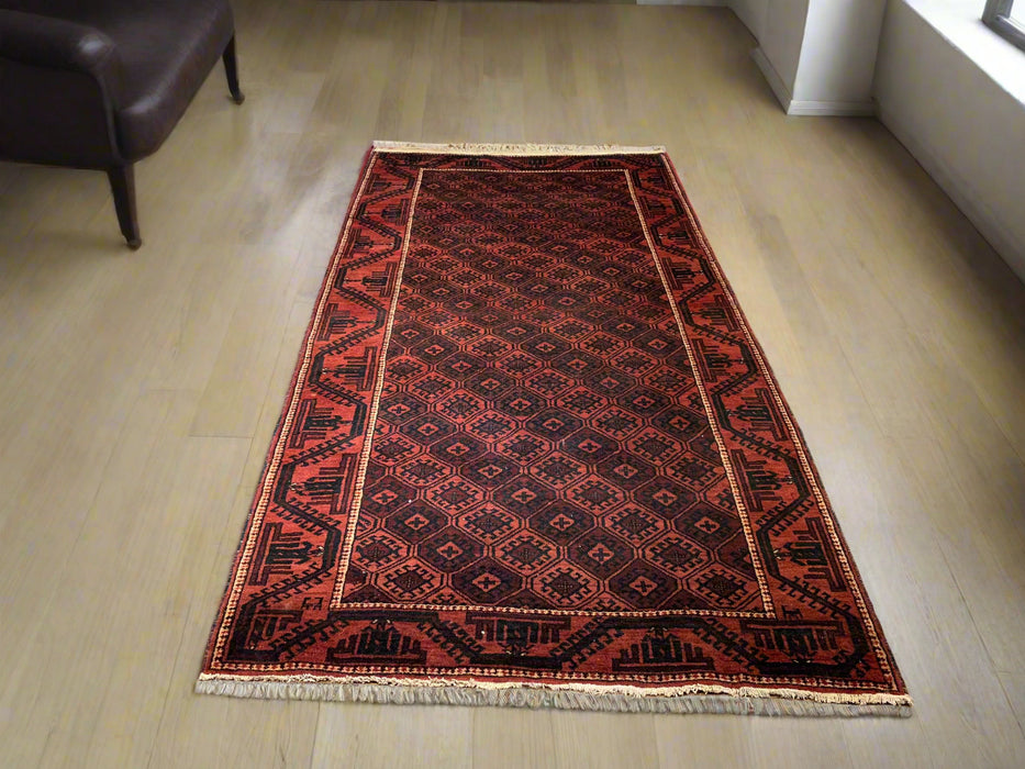 Terkaman Tribal Baluch Oriental Rug; 4' 4" x 8' 4"  (A)