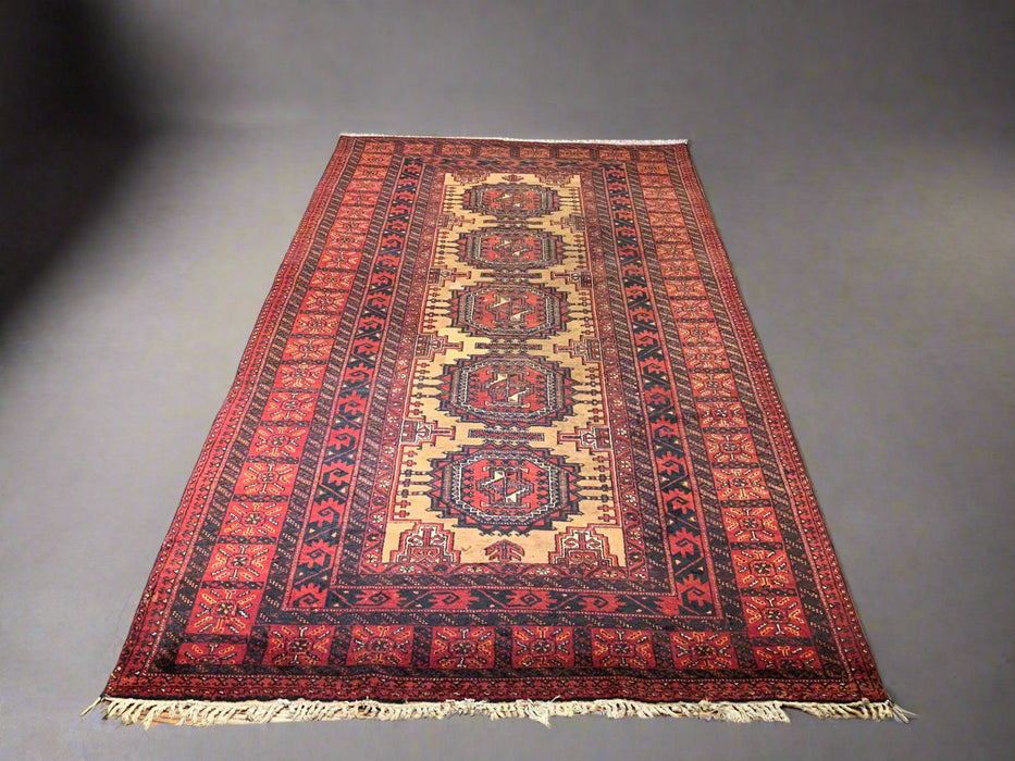 Terkaman Tribal Baluch Oriental Rug; 4' 4" x 8' 7"  (A)