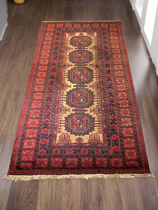 Terkaman Tribal Baluch Oriental Rug; 4' 4" x 8' 7"  (A)