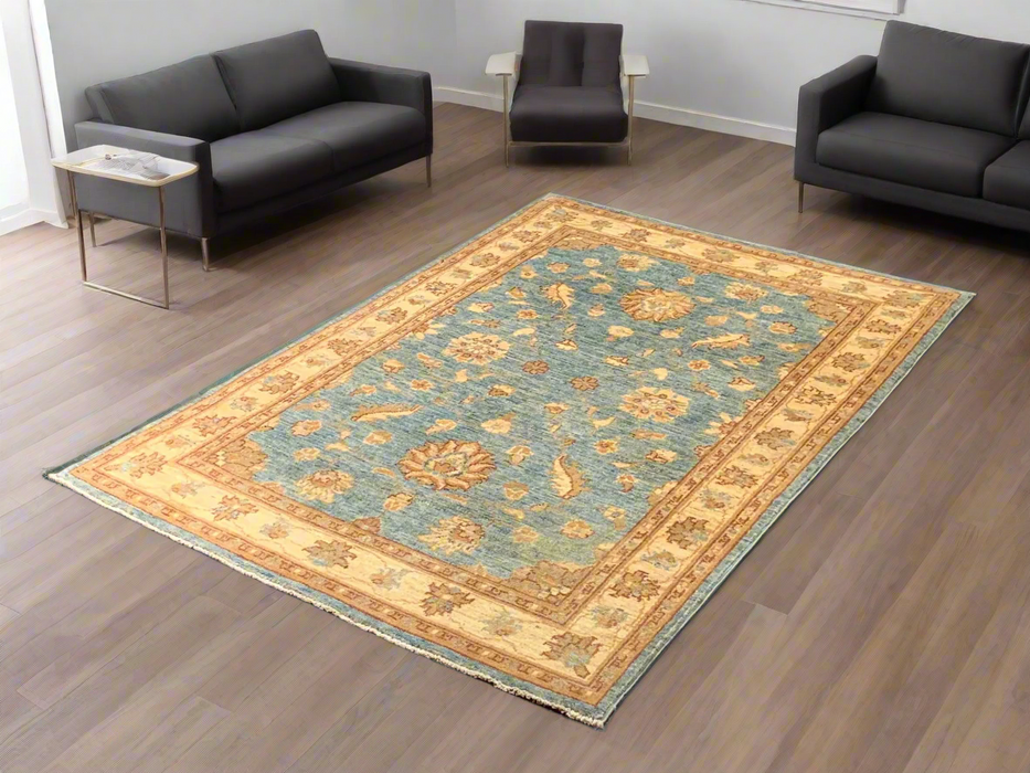 Hand-Knotted Sultanabad Vegetable-Dyed Wool Rug, Size 3' 4" x 5"