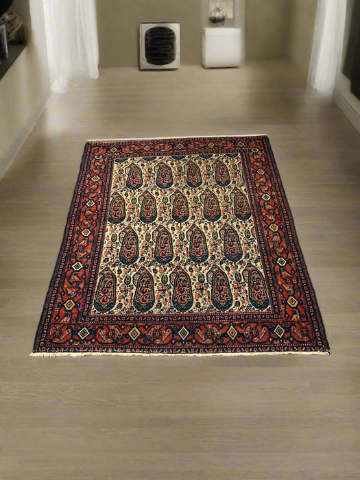 Timeless Beauty, Woven by Hand. Antique Persian Senna Rug, size 3' 6" x 4' 4" (F)