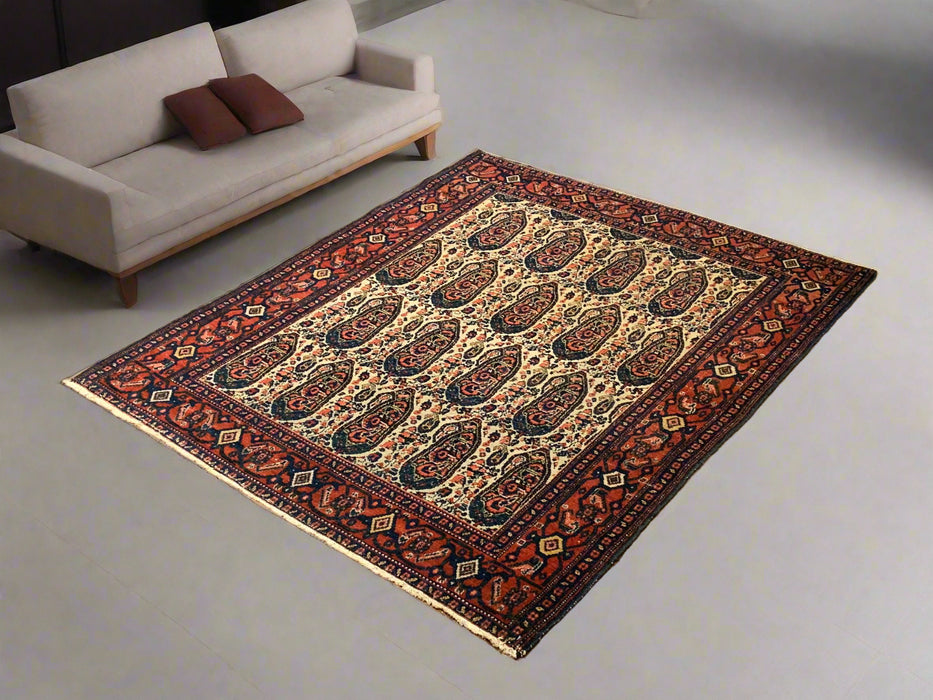 Timeless Beauty, Woven by Hand. Antique Persian Senna Rug, size 3' 6" x 4' 4" (F)