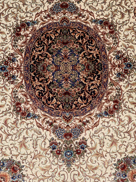 Exquisite 100% Silk Persian Design Rug – Elegant and Luxurious, size 3" x 5" (H)