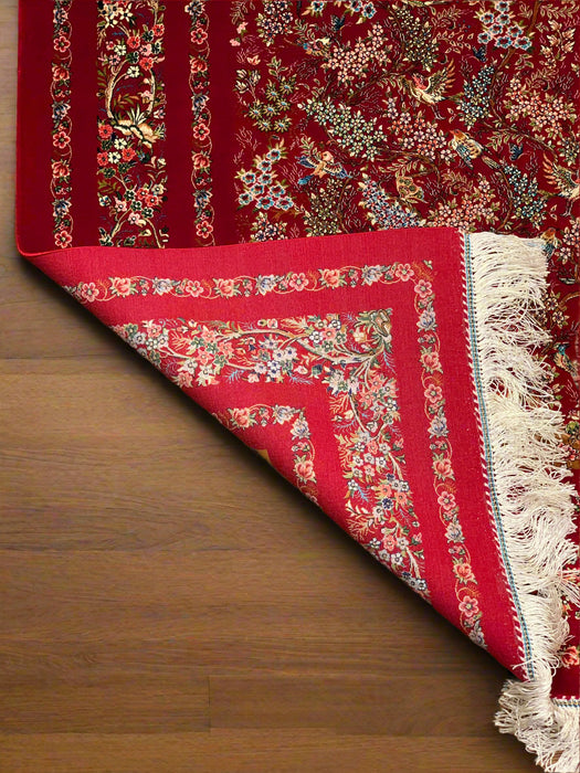 Exquisite 100% Silk Persian Design Rug – Elegant and Luxurious, size 3" x 5" (H)