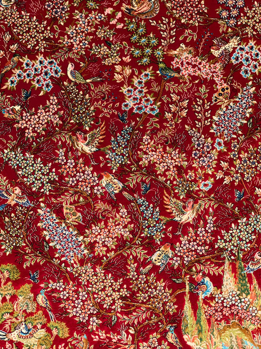 Exquisite 100% Silk Persian Design Rug – Elegant and Luxurious, size 3" x 5" (H)