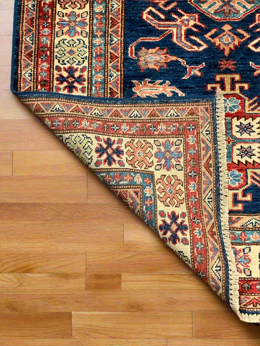 Hand-Knotted Vegetable Dye Kazak Rug from Pakistan, size 3' 4" x 5"