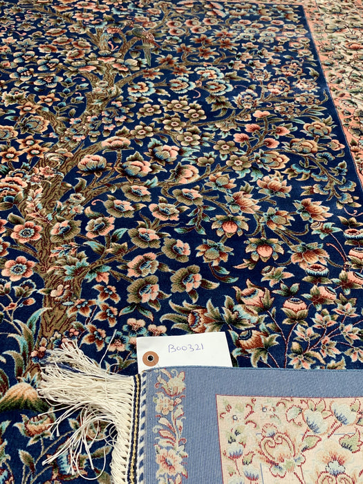 Exquisite 100% Silk Persian Design Rug – Elegant and Luxurious, size 3" x 5" (H)