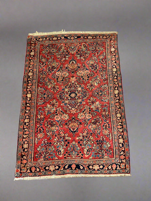 Timeless Beauty, Woven by Hand. Antique Persian Sarouk Rug, size 3' 5" x 5" (F)