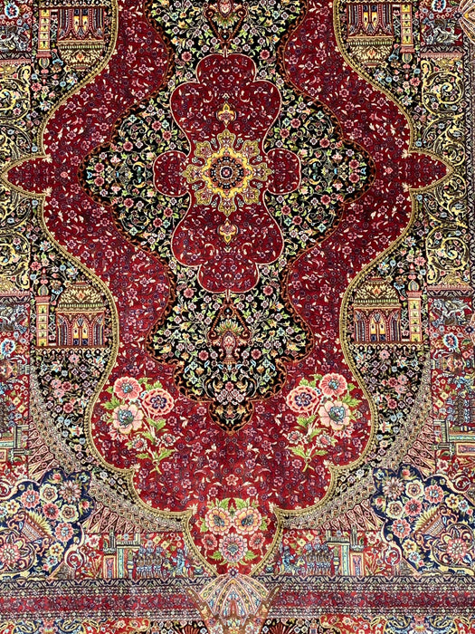 Exquisite 100% Silk Persian Design Rug – Elegant and Luxurious, size 3' 3" x 5"  (H)