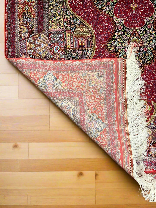 Exquisite 100% Silk Persian Design Rug – Elegant and Luxurious, size 3' 3" x 5"  (H)