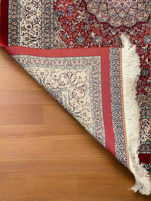 Exquisite 100% Silk Persian Design Rug – Elegant and Luxurious, size 3" x 5" (H)