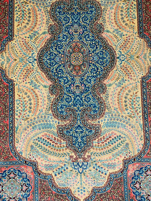 Exquisite 100% Silk Persian Design Rug – Elegant and Luxurious, size 3" x 5" (H)