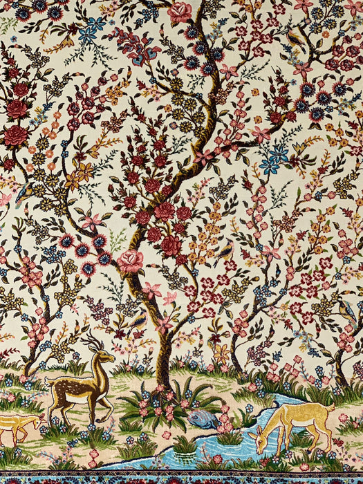 Exquisite 100% Silk Persian Design Rug – Elegant and Luxurious, size 3' 3" x 4' 10" (H)