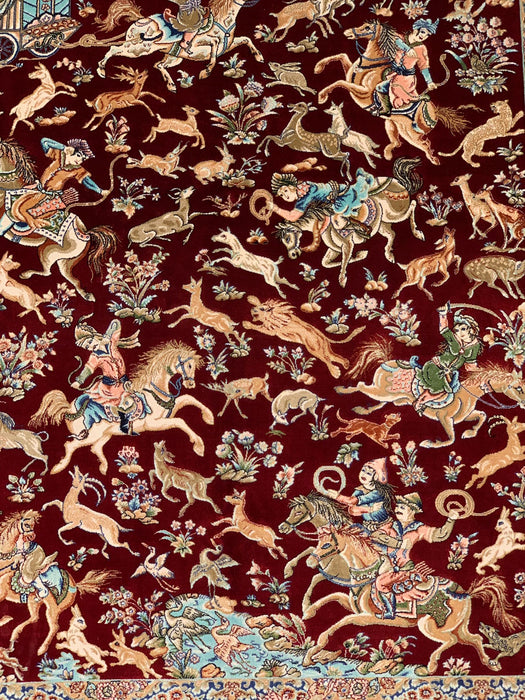 Exquisite 100% Silk Persian Design Rug – Elegant and Luxurious, size 3' 2" x 4' 9" (H)