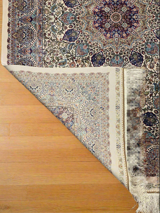 Exquisite 100% Silk Persian Design Rug – Elegant and Luxurious, size 3" x 5"x (H)
