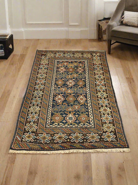 Antique Caucassionm Rug, circa 1910-1920. Size 3' 2" x 4' 7"