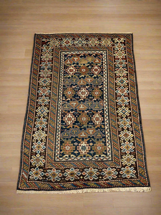 Antique Caucassionm Rug, circa 1910-1920. Size 3' 2" x 4' 7"