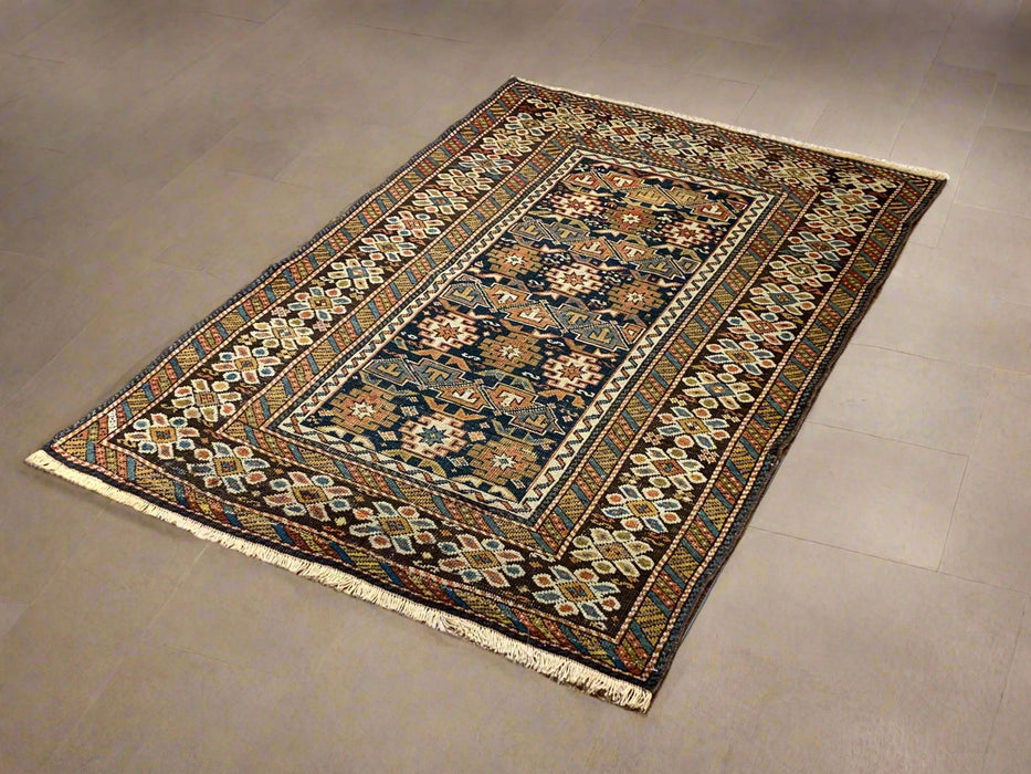 Antique Caucassionm Rug, circa 1910-1920. Size 3' 2" x 4' 7"