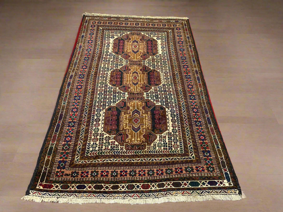 Terkaman Tribal Afghan Oriental Rug, size 3' 10" x 6' 8" (C)