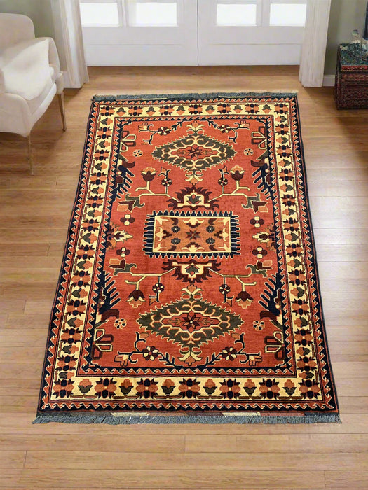 Terkaman Tribal Afghan Oriental Rug, size 4" x 5' 8"