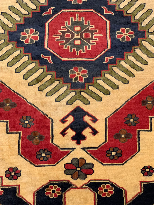 Terkaman Tribal Afghan Oriental Rug, size 4' x 5' 9"