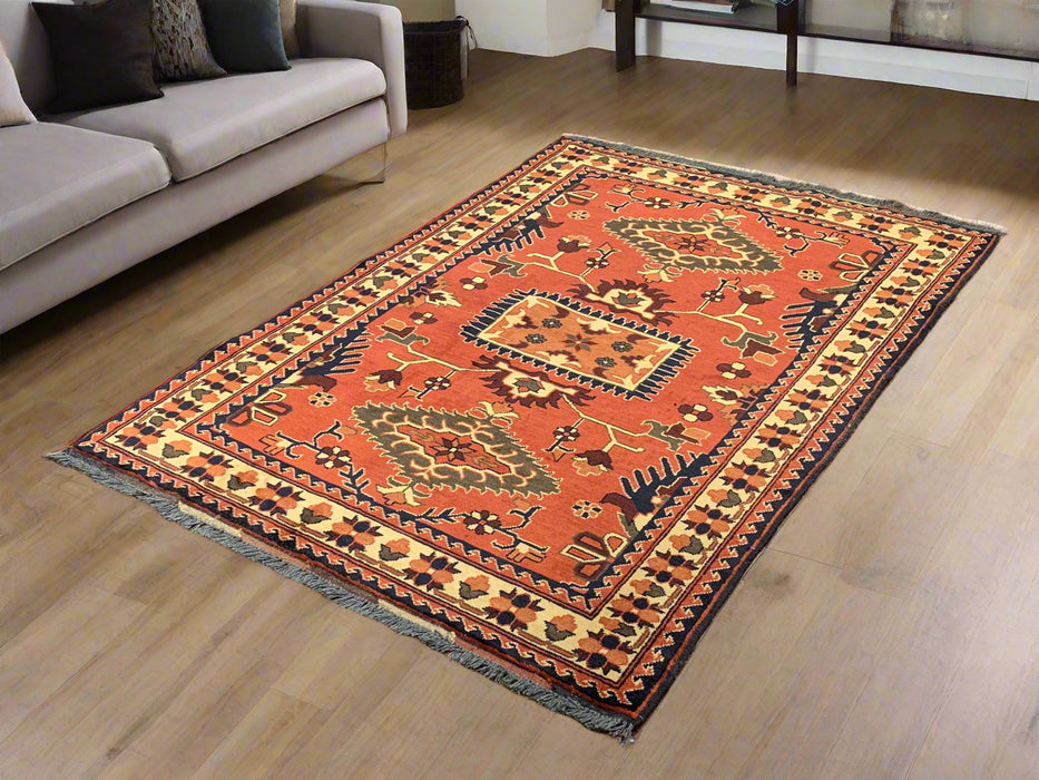 Terkaman Tribal Afghan Oriental Rug, size 4" x 5' 8"