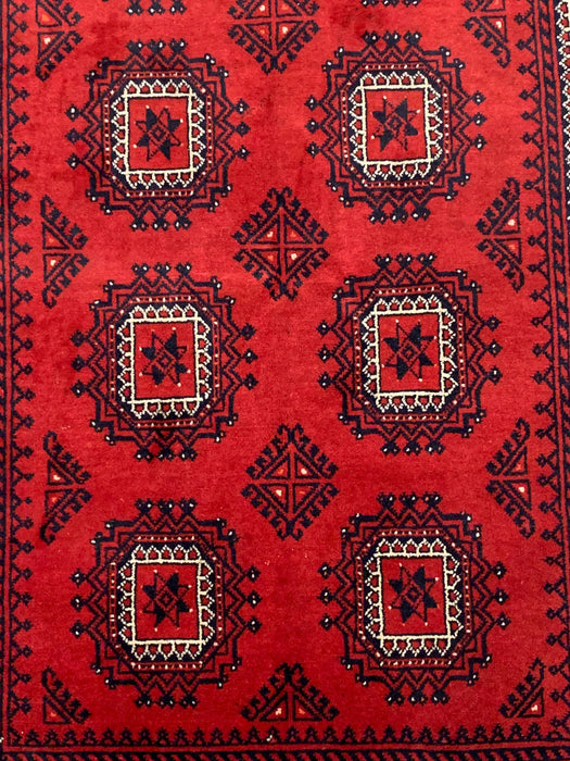 Terkaman Tribal Afghan Oriental Rug, size 3' 3" x  6' 4" (C)