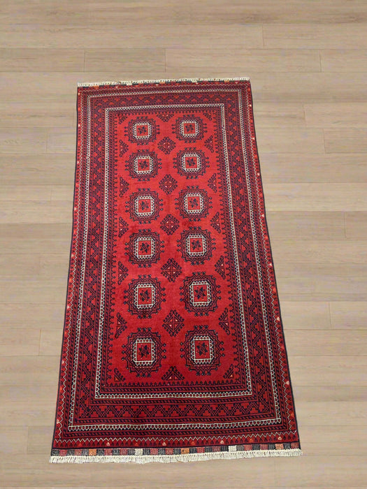 Terkaman Tribal Afghan Oriental Rug, size 3' 3" x  6' 4" (C)