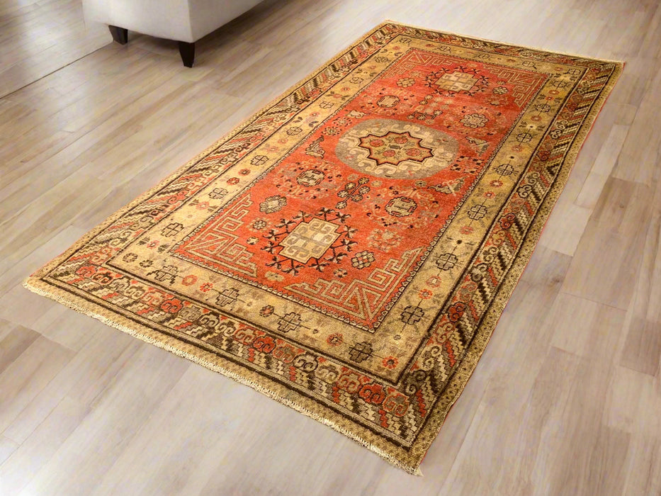 Antique Khotan Samarkand Rug, circa 1910's, size 4' 9" x 9'