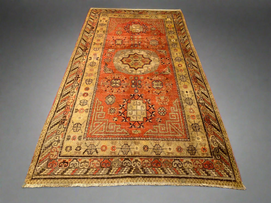 Antique Khotan Samarkand Rug, circa 1910's, size 4' 9" x 9'