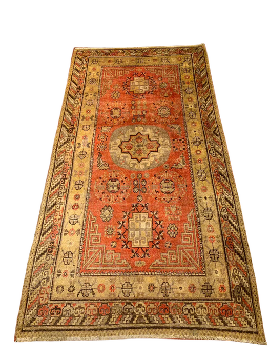 Antique Khotan Samarkand Rug, circa 1910's, size 4' 9" x 9'